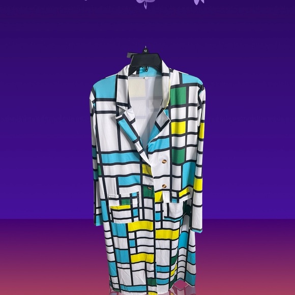 NWOT SHEIN  Plaid Double Breasted Size 1xl Coat - Picture 5 of 7